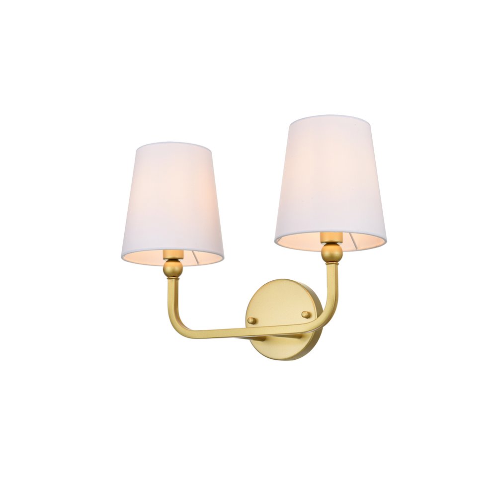 Colson 2 light Brass and Clear Bath Sconce