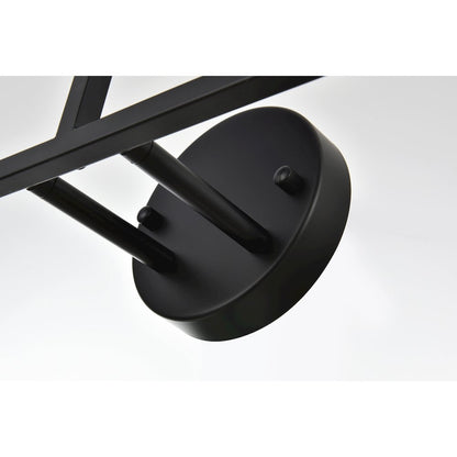 Colson 3 light Black and Clear Bath Sconce
