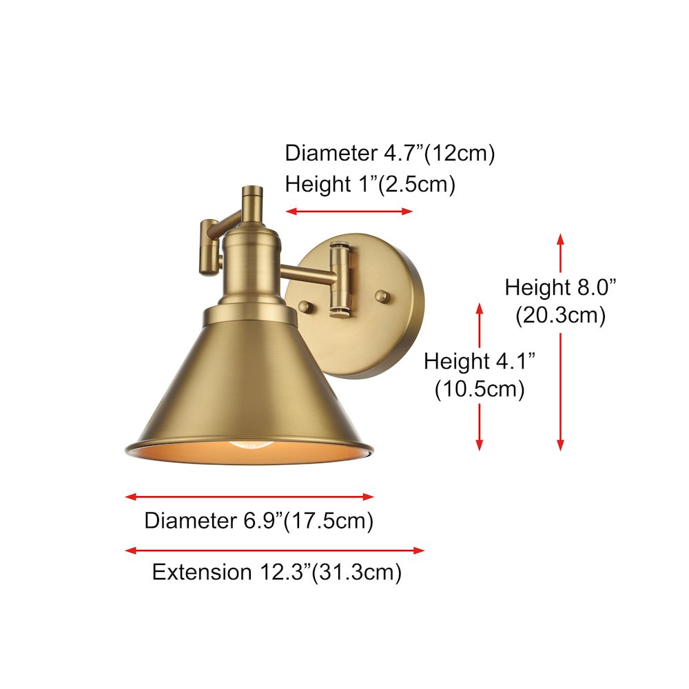 Varden 7 inch Wall Sconce in Satin Gold