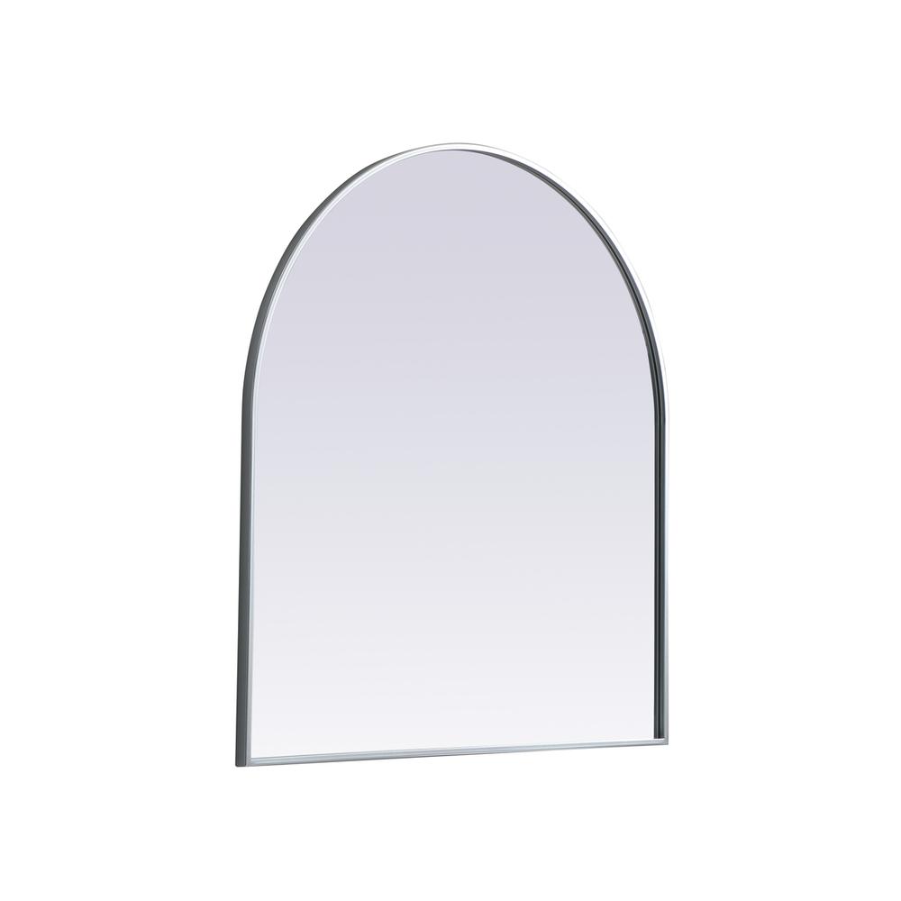 Metal Frame Arch Mirror 33x36 Inch in Silver
