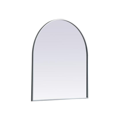 Metal Frame Arch Mirror 33x36 Inch in Silver