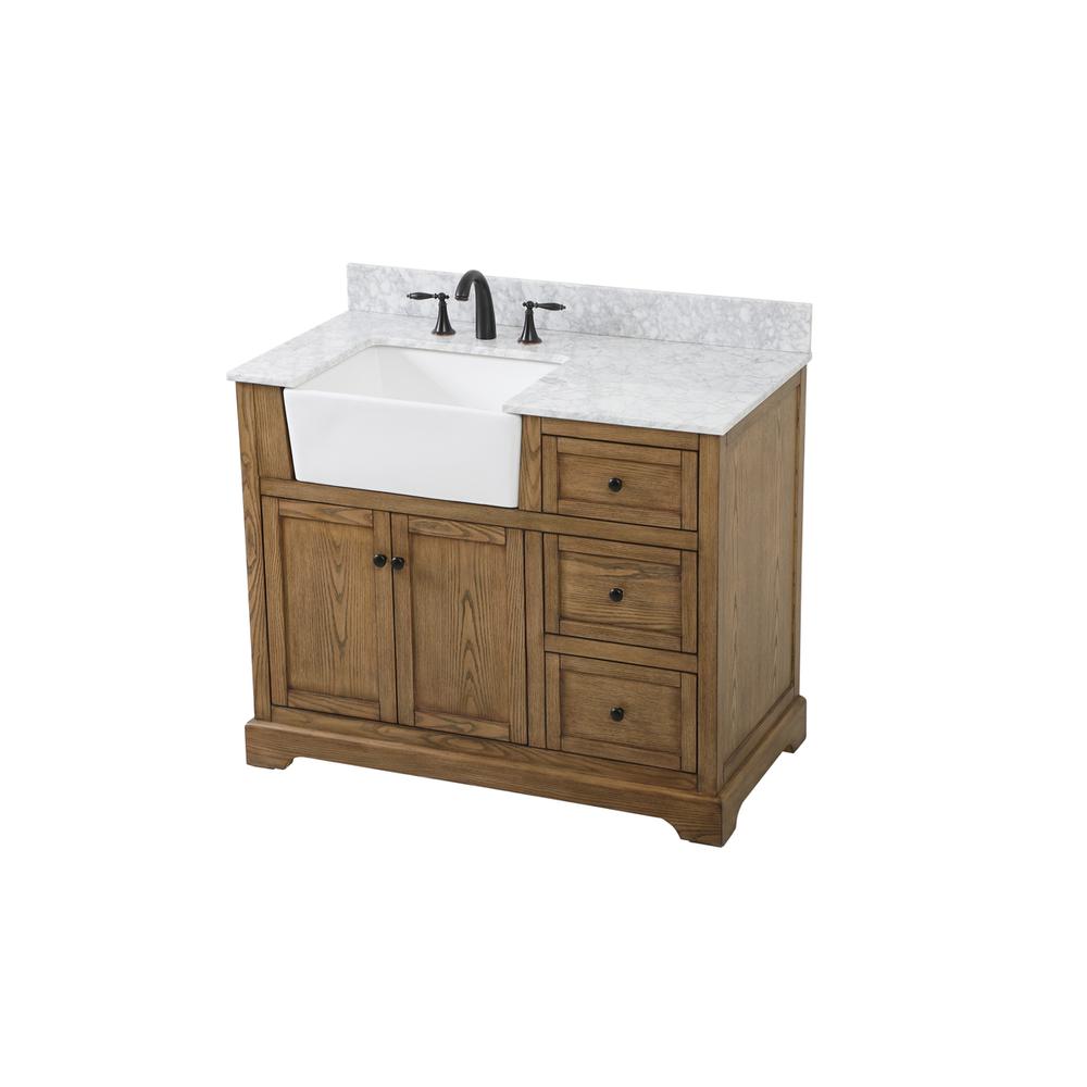 42 inch Single bathroom vanity in driftwood with backsplash