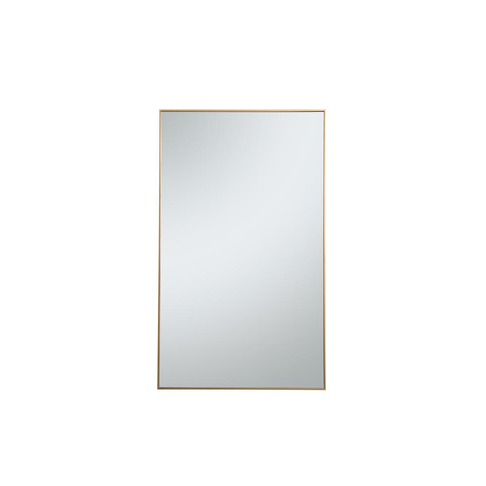 Metal frame rectangle mirror 36 inch in Brass