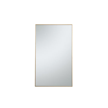 Metal frame rectangle mirror 36 inch in Brass