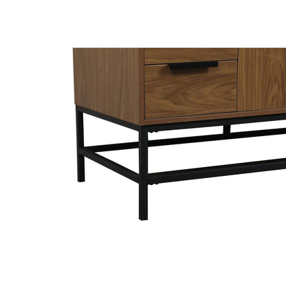 48 inch Single bathroom vanity in walnut brown with backsplash