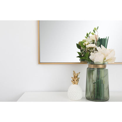Metal frame rectangle mirror 30 inch in Brass