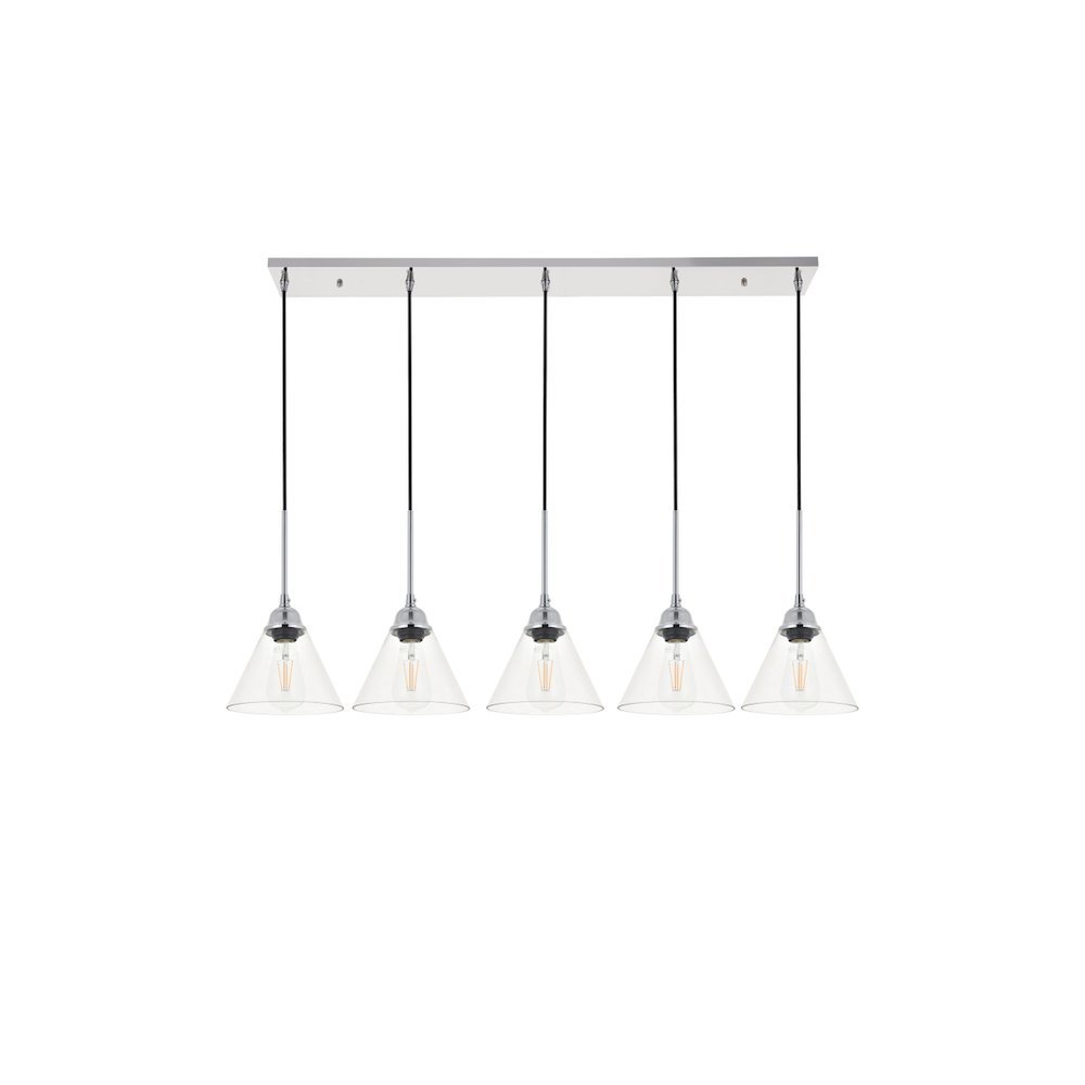 Histoire 5 Light Chrome Pendant