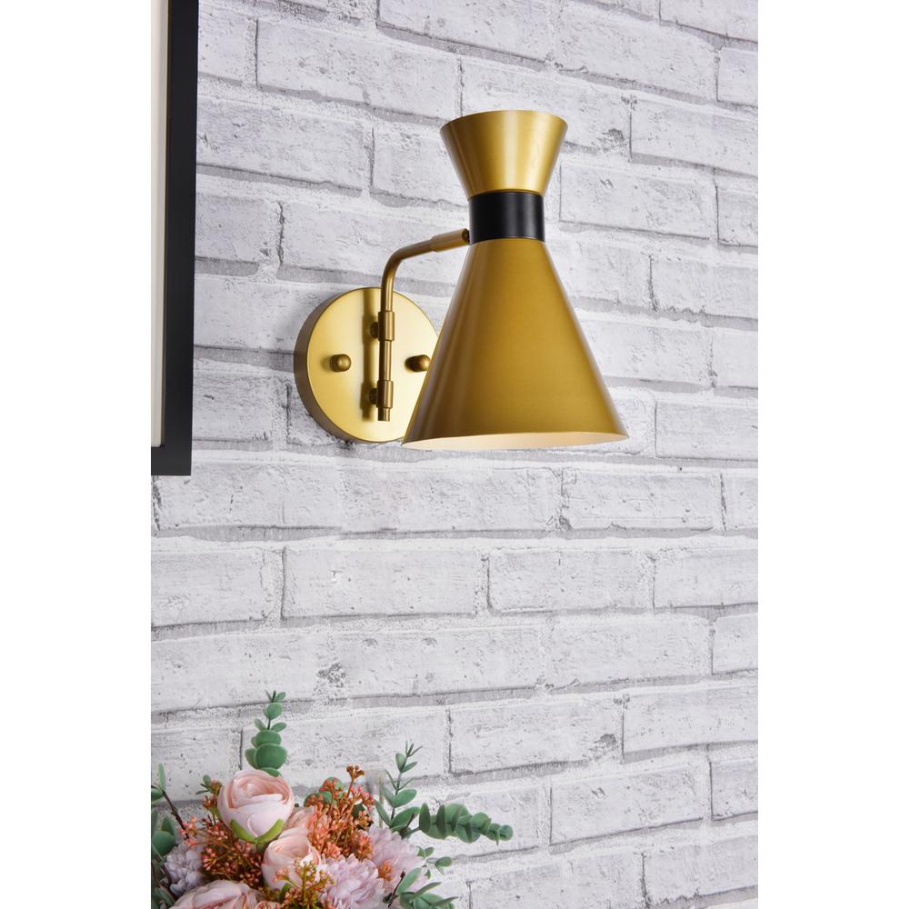 Halycon 6 inch light brass wall sconce