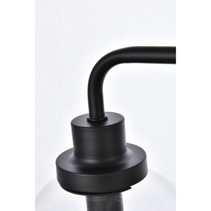 Hanson 3 lights bath sconce in black with clear shade
