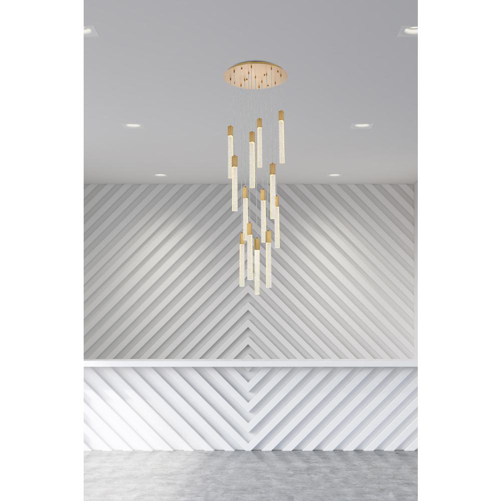 Weston 13 lights pendant in satin gold