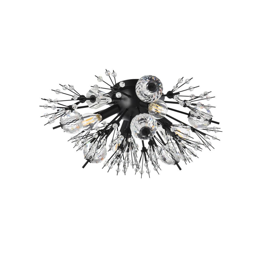 Vera 19 Inch Crystal Starburst Wall Sconce In Black