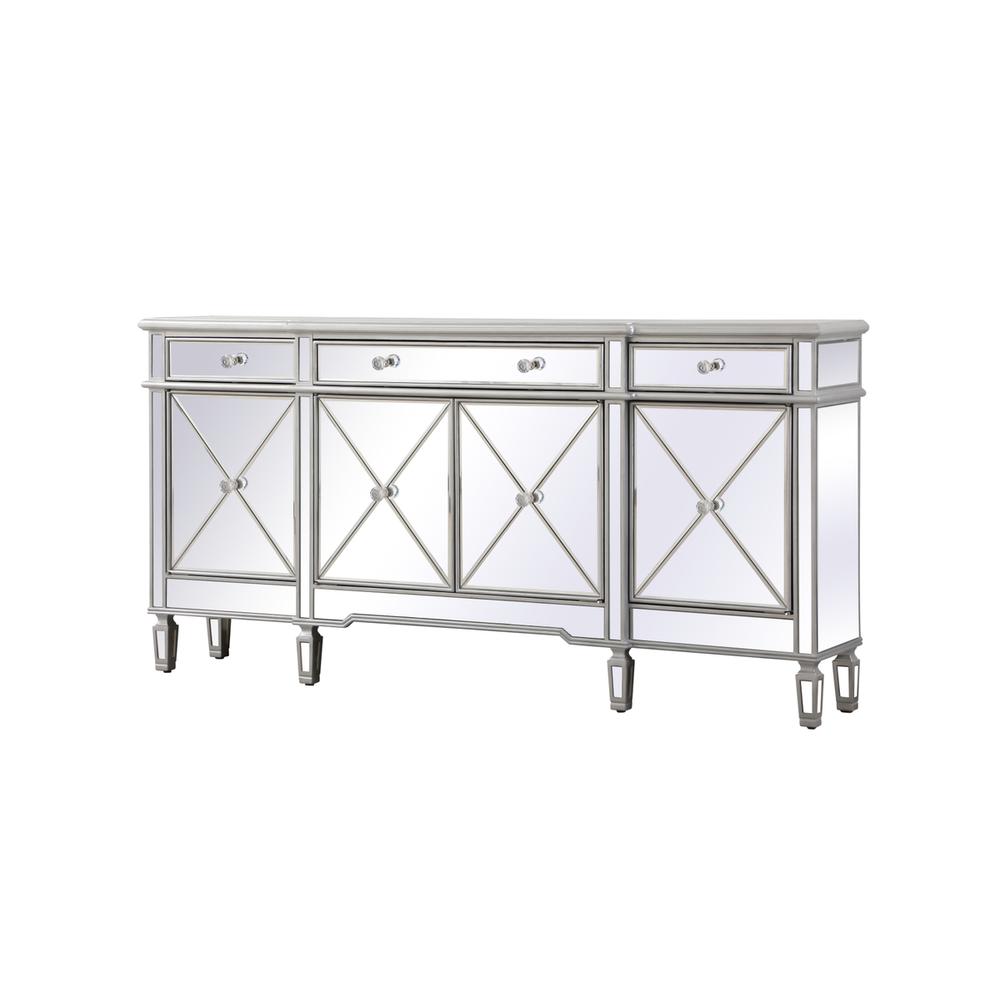 72 inch mirrored credenza in silver