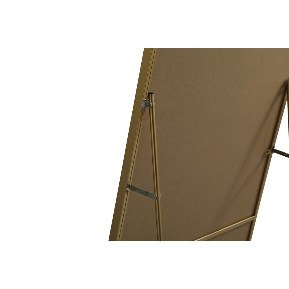 Metal Frame Arch Full Length Mirror 35x66 Inch in Brass