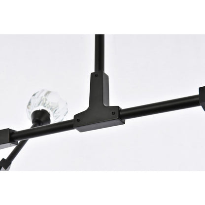 Zayne 8 Light Pendant in Black