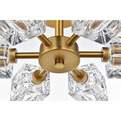 Lyra 14 inch Flush Mount in Satin Gold