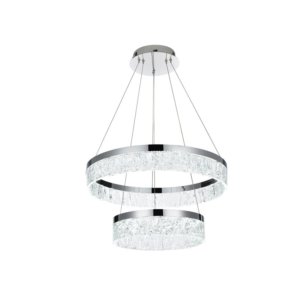Linden 22 inch Adjustable LED chandelier in Chrome