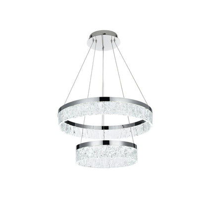 Linden 22 inch Adjustable LED chandelier in Chrome