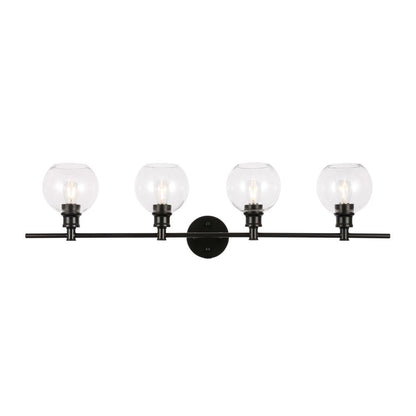 Collier 4 light Black and Clear glass Wall sconce