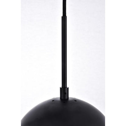 Eclipse 3 Lights Black Pendant With Clear Glass