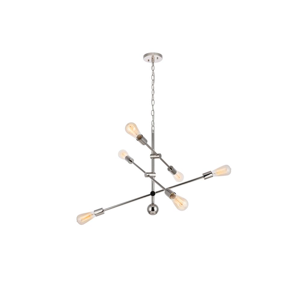 Axel 6 Lights polished Nickel Pendant