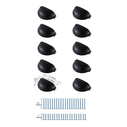 Atticus 3" Center to Center Matte Black Cup Bar Pull Multipack (set of 10)