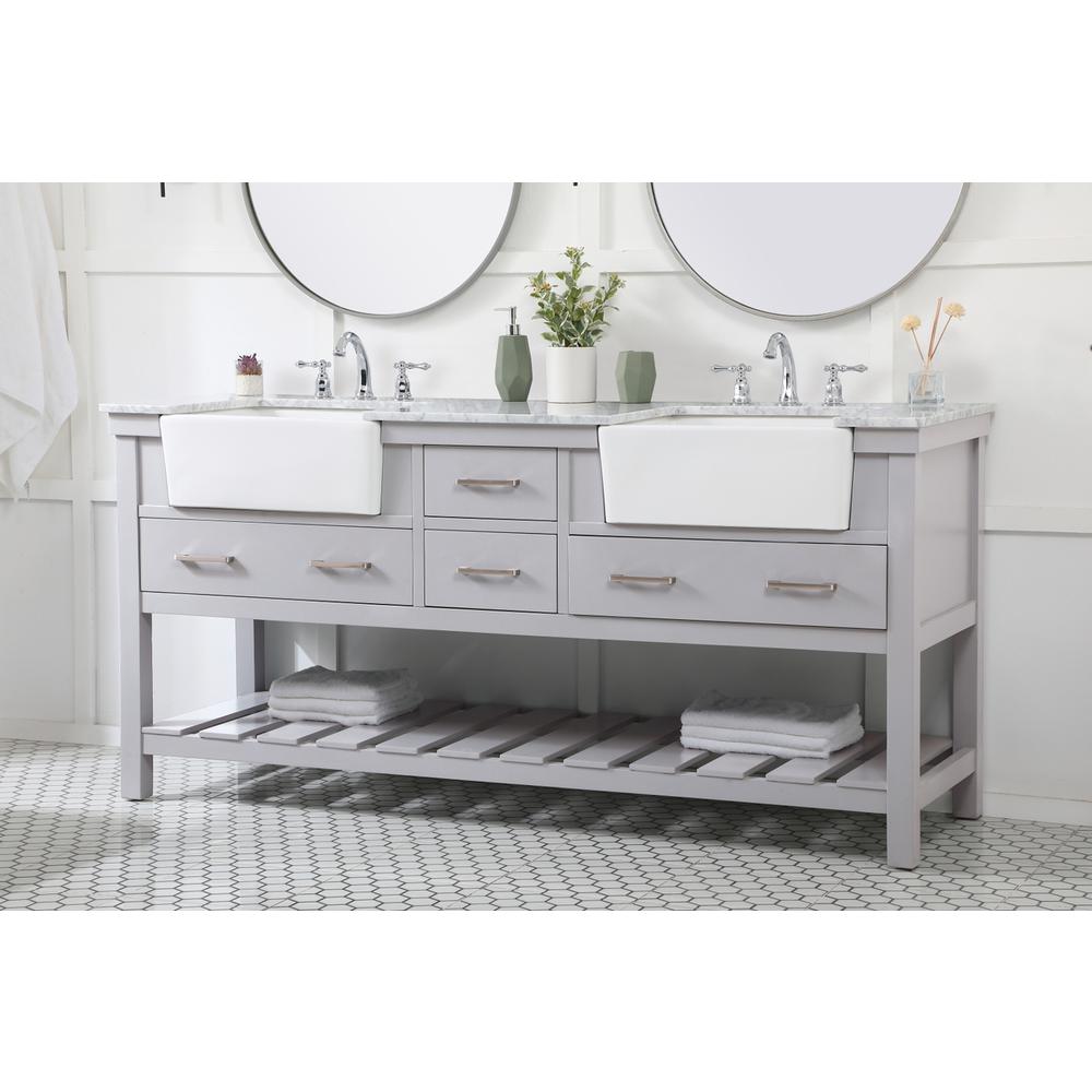 72 inch double bathroom vanity in grey