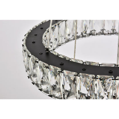 Monroe 18 inch LED two ring pendant in black