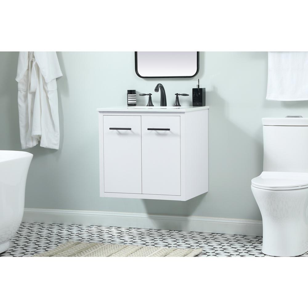 24 inch Single bathroom vanity in white