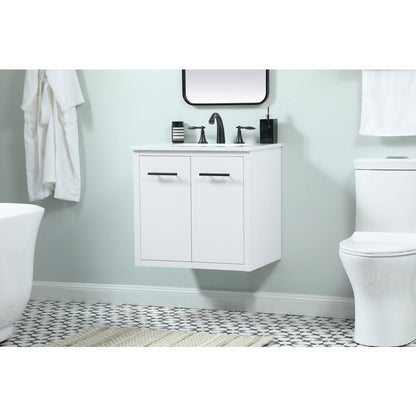 24 inch Single bathroom vanity in white