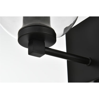 Juelz 1 light Black and Clear Bath Sconce