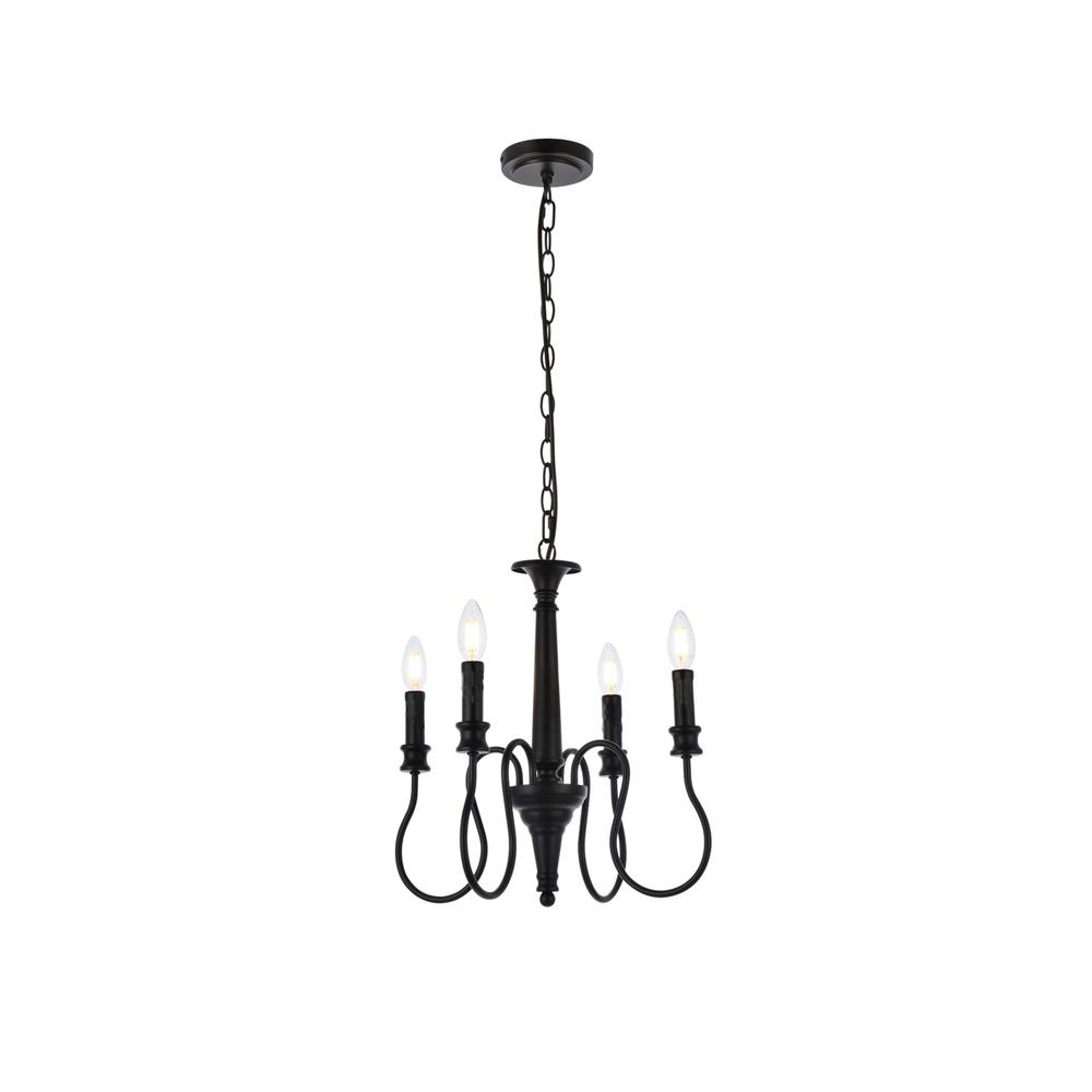 Flynx 4 lights pendant in black