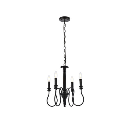 Flynx 4 lights pendant in black