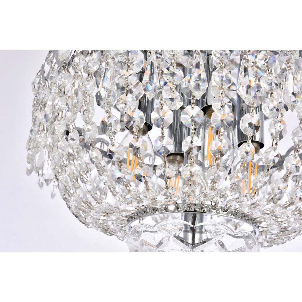 Century 4 light Chrome Flush Mount Clear Royal Cut Crystal