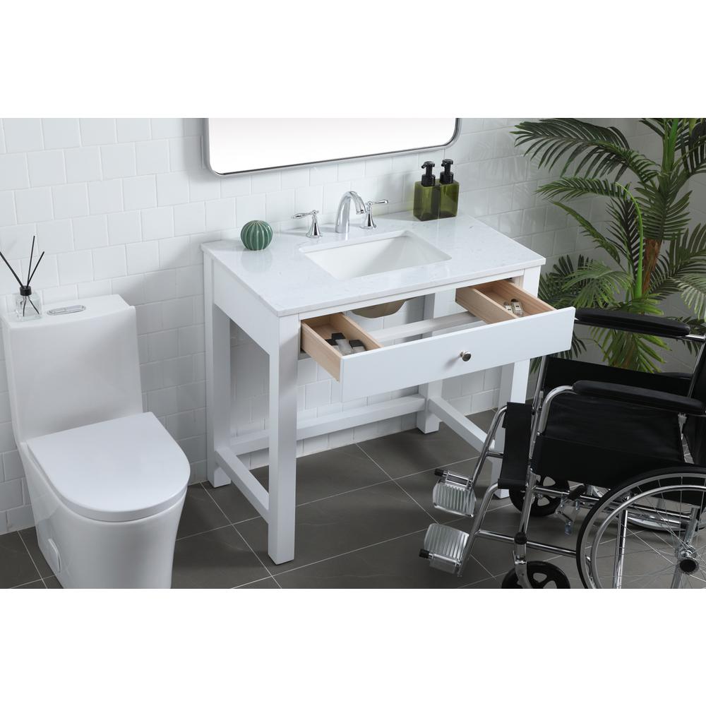 36 Inch ADA Compliant Bathroom Vanity In White