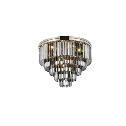 Sydney 17 light polished nickel Flush Mount Silver Shade