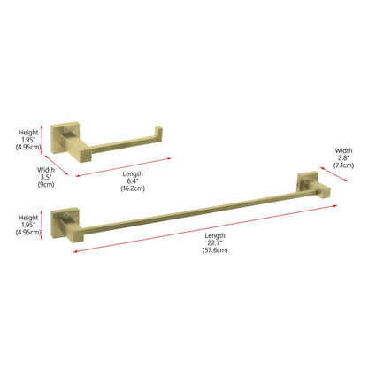 Isla 2-Piece Bathroom Hardware Set in Brushed Gold