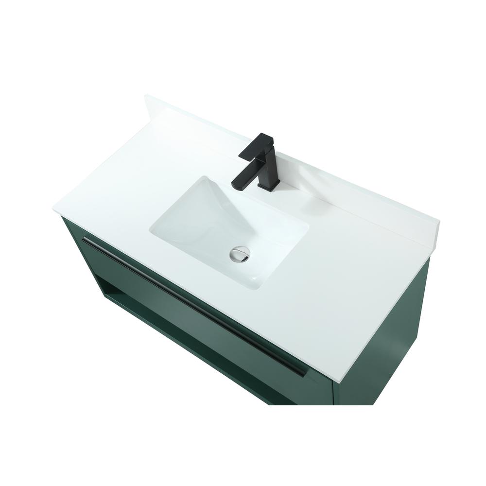 40 inch Single bathroom vanity in green with backsplash
