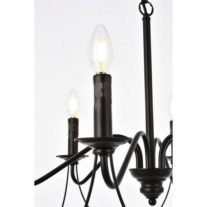 Westley 6 lights pendant in black