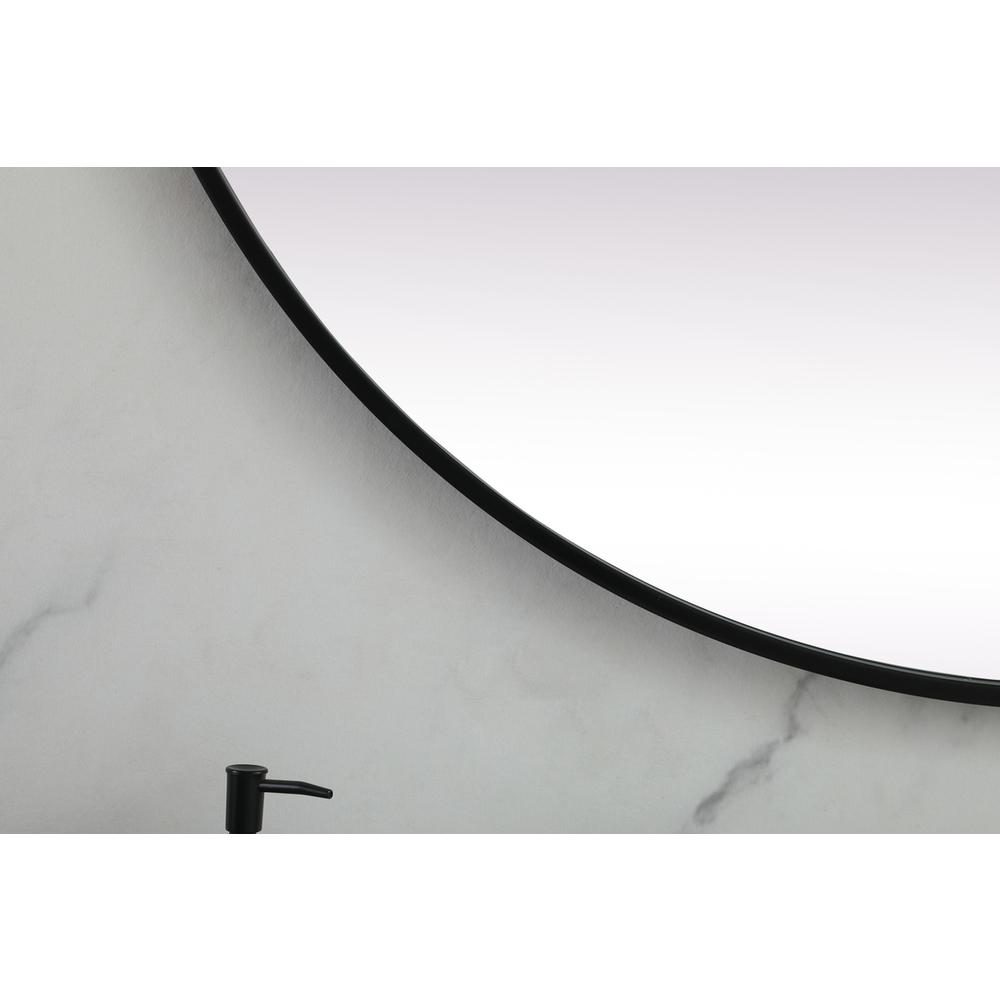 Metal Frame Oval Mirror 36x72 Inch in Black