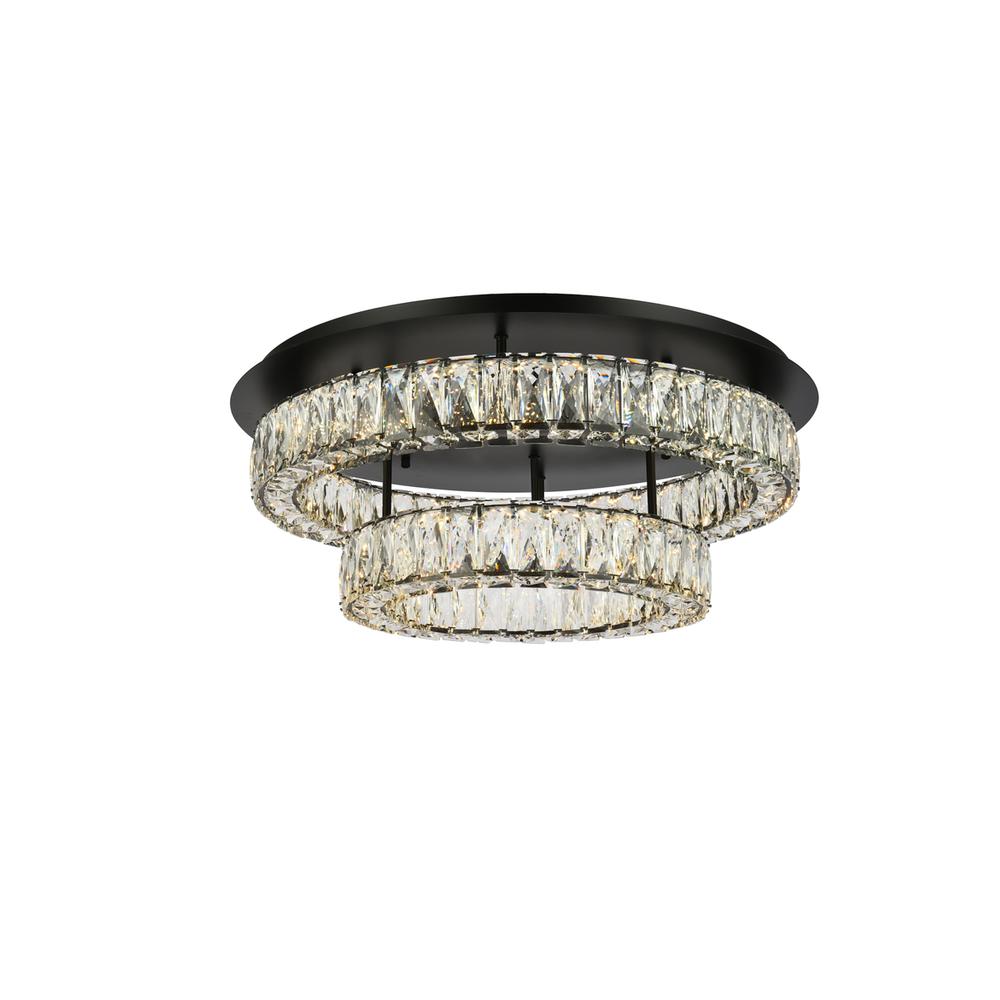 Monroe 26 inch LED double flush mount in black
