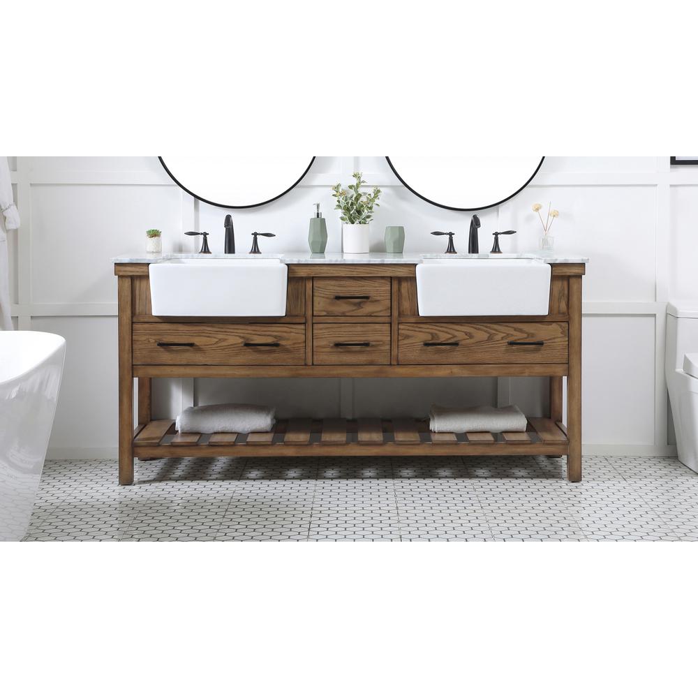 72 inch double bathroom vanity in driftwood