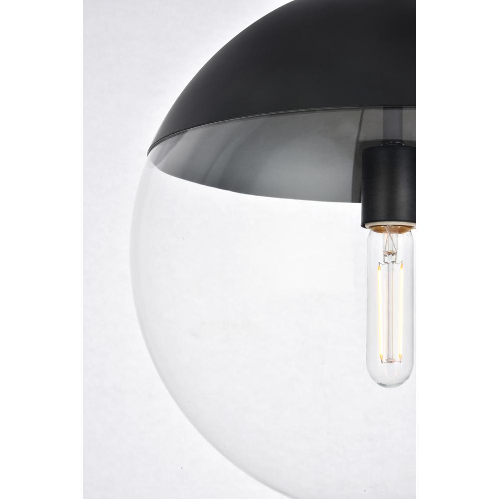 Eclipse 1 Light Black Pendant With Clear Glass