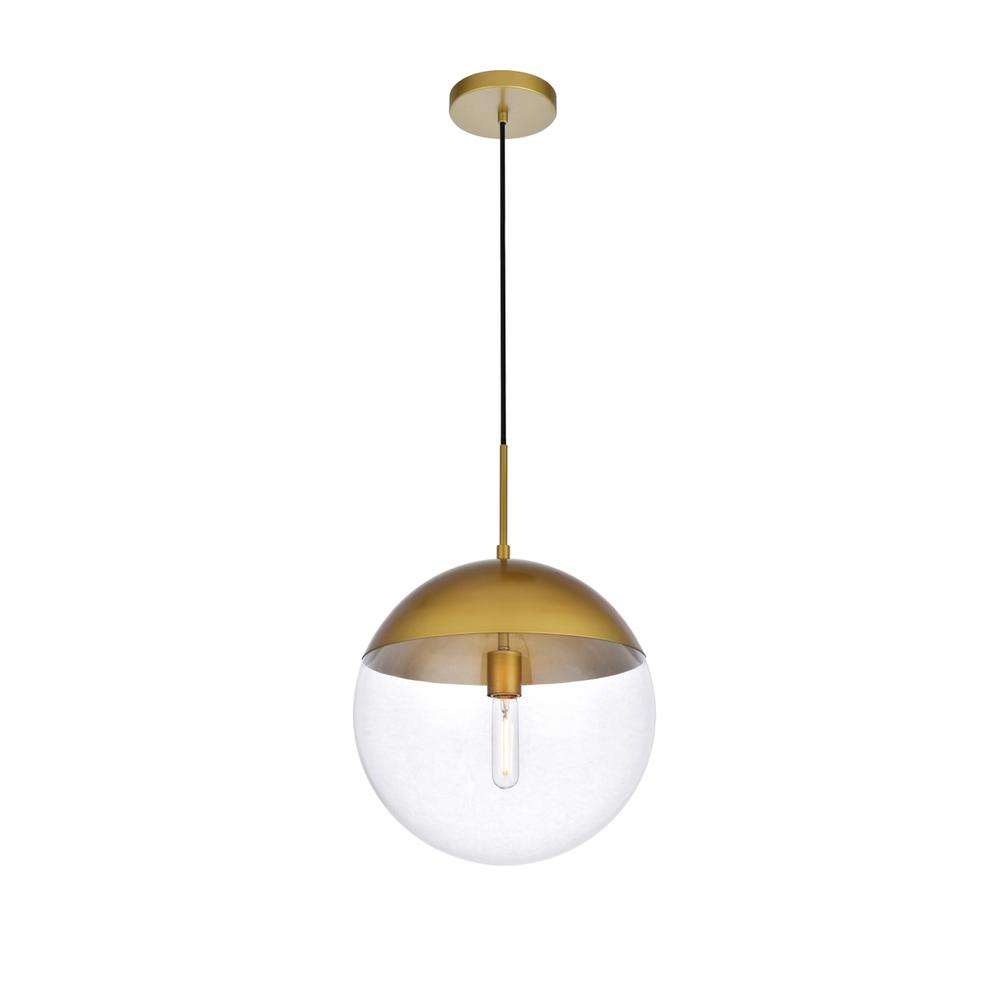 Eclipse 1 Light Brass Pendant With Clear Glass