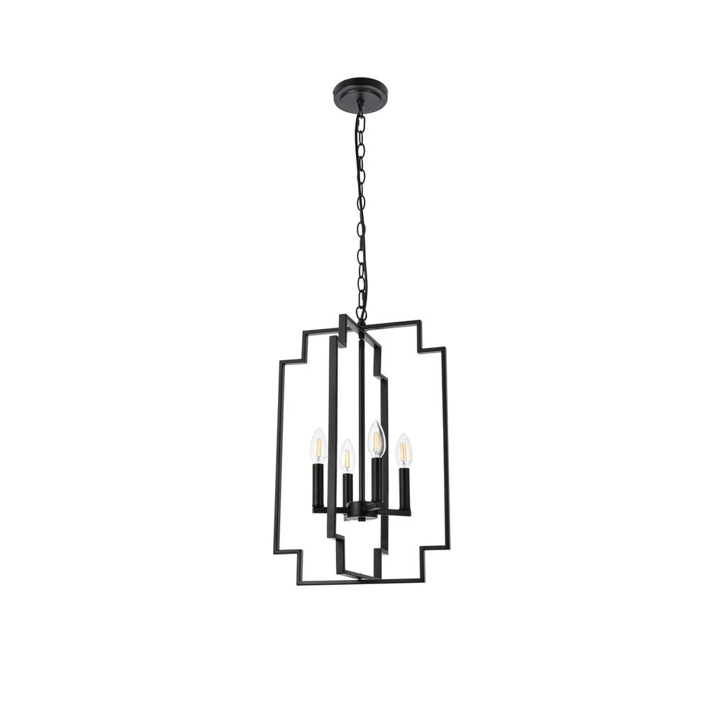 Rosenfeld 4 lights pendant in black