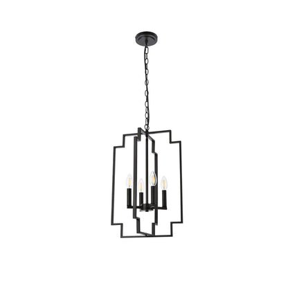 Rosenfeld 4 lights pendant in black