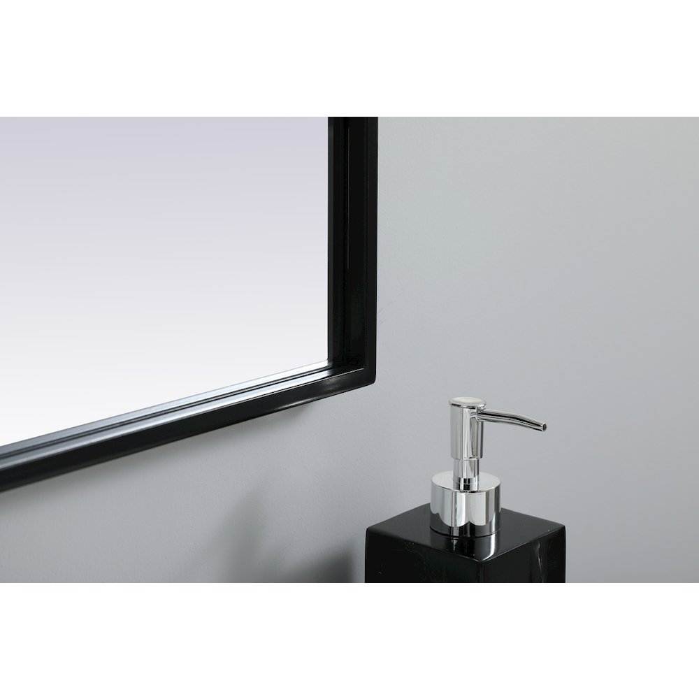 Metal Frame Arch Mirror 22x30 Inch in Black