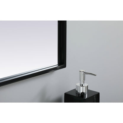 Metal Frame Arch Mirror 22x30 Inch in Black