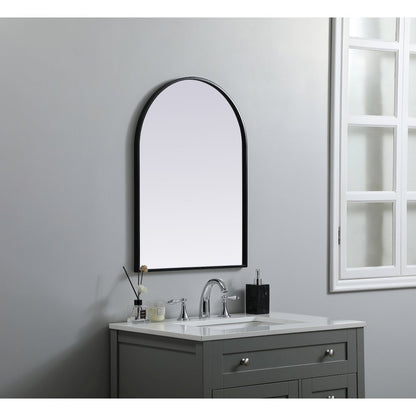 Metal Frame Arch Mirror 22x30 Inch in Black