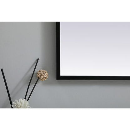 Metal Frame Arch Mirror 22x30 Inch in Black