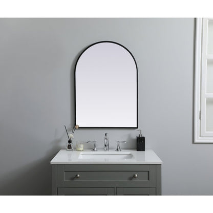 Metal Frame Arch Mirror 22x30 Inch in Black
